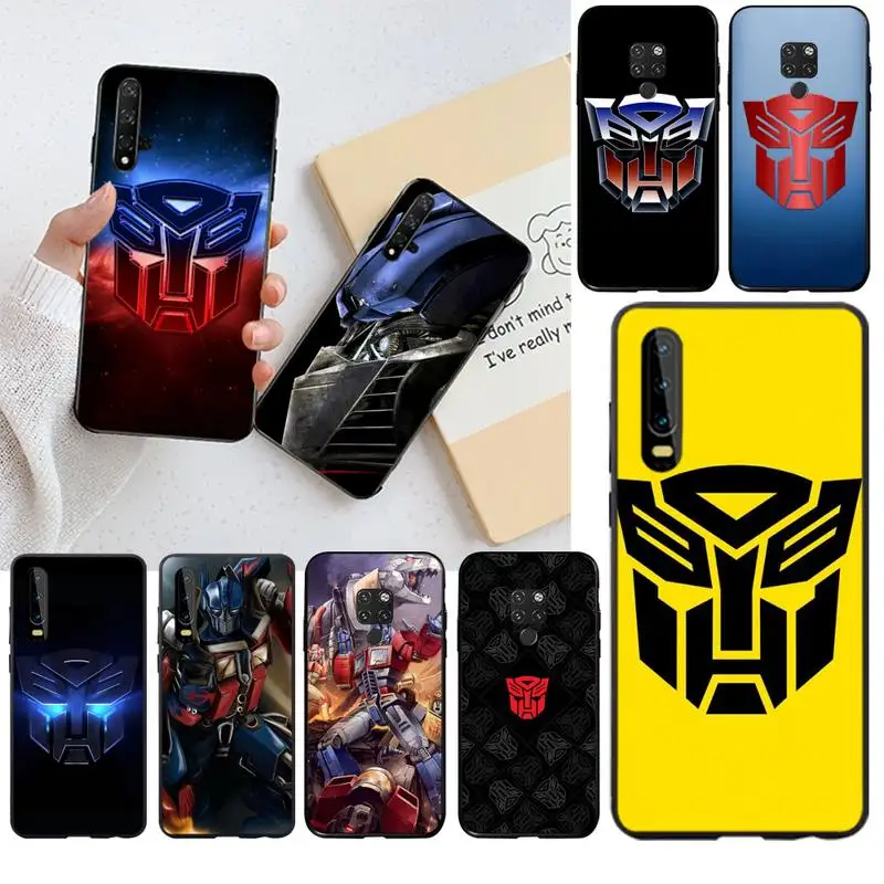 HPCHCJHM хит Трансформеры Autobot логотип черный мягкий чехол для телефона Капа Huawei P30 P20