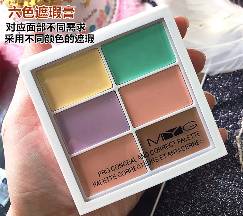 6 colorconcealer палитра средство, макияж для лица, бронзер, контурная, макияж, Длительное Действие, 3d уход за кожей лица, крем-основа