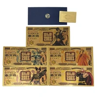 10pcsset fist of northern star gold banknotes raoh kenshiro playing cards gold foil animitation souvenir notes for gifts