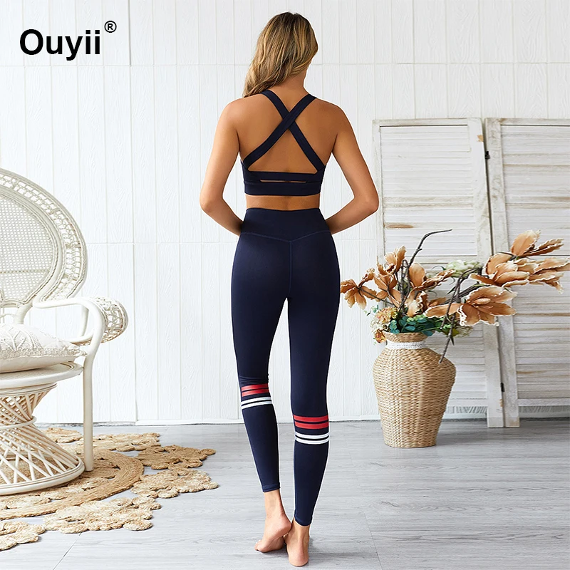 Новейшая модель комплект из двух предметов бесшовная спортивная одежда с