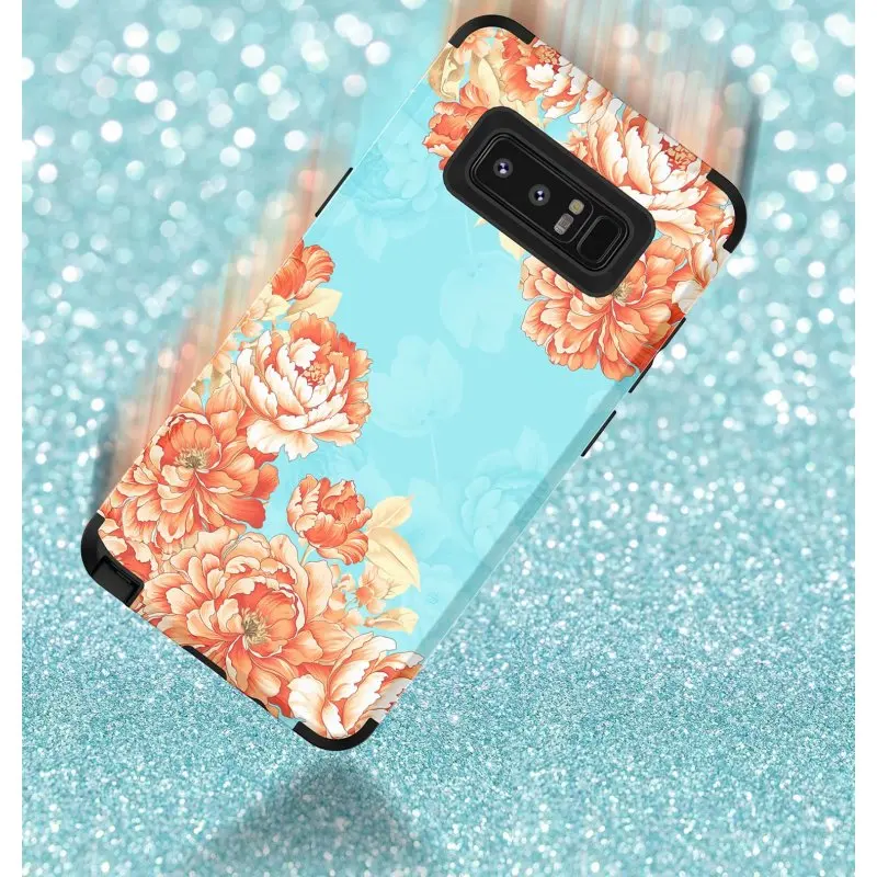 Роскошный чехол 3 в 1 для samsung S10 Note 8 9 S9 Plus жесткий чехол для телефона с цветочным узором Дизайн ПК силиконовый бампер противоударный чехол
