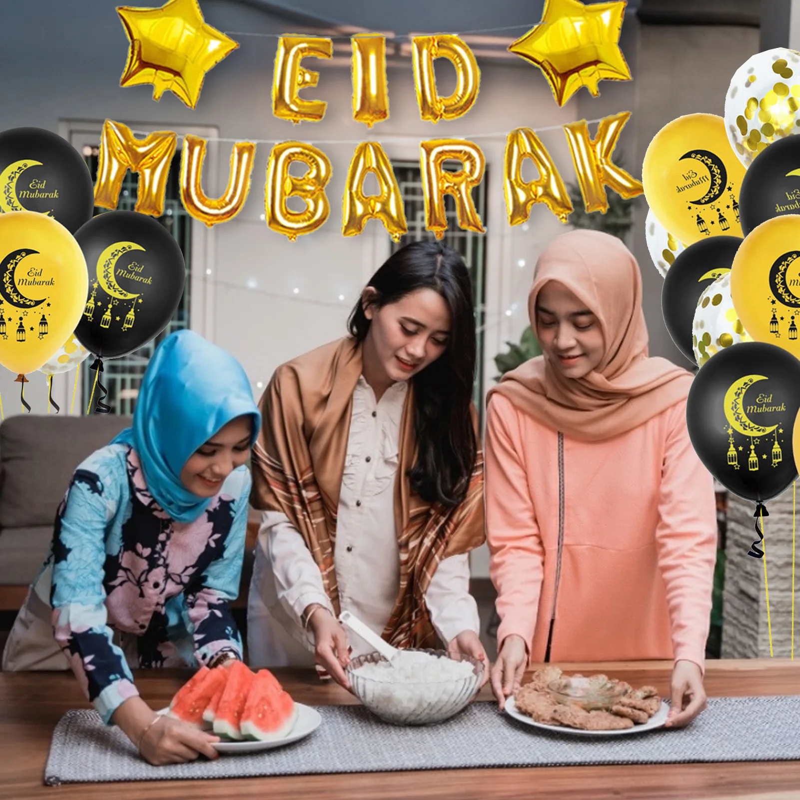 

Eid Mubarak Balloons Decoration Muslim Islamic Ramadan Party DIY Decorations Latex Balloon Happy Ramadan fashionable