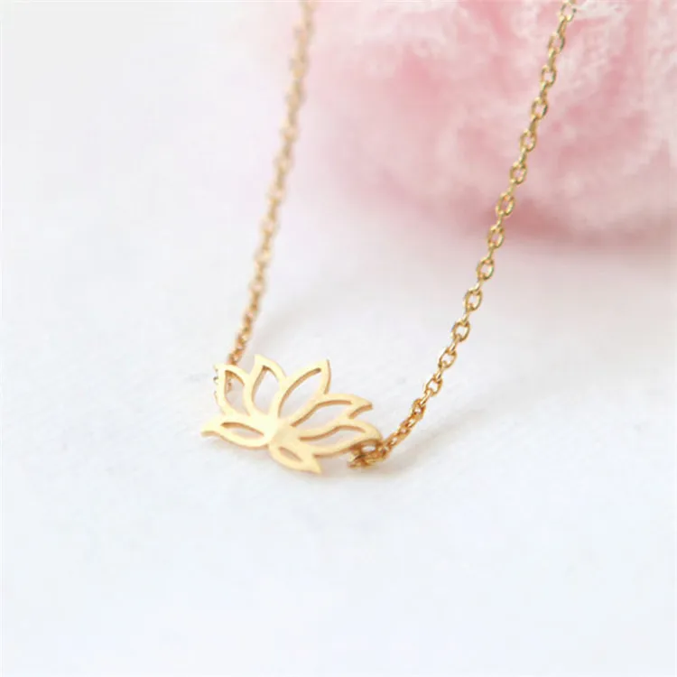 

Europe and the United States popular new jewelry hot selling yoga accessories lotus pendant necklace friends gift