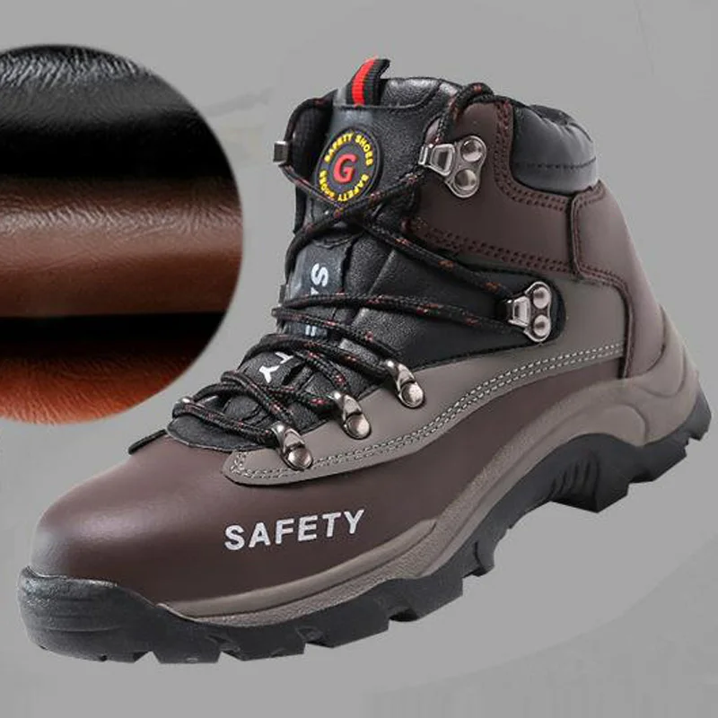Safety Shoes And Hats Steel Toe Men's High Oxford Outsole Work Shoes Non-slip Breathable Mesh Shoes Hiking Wear-resistant DXZ078