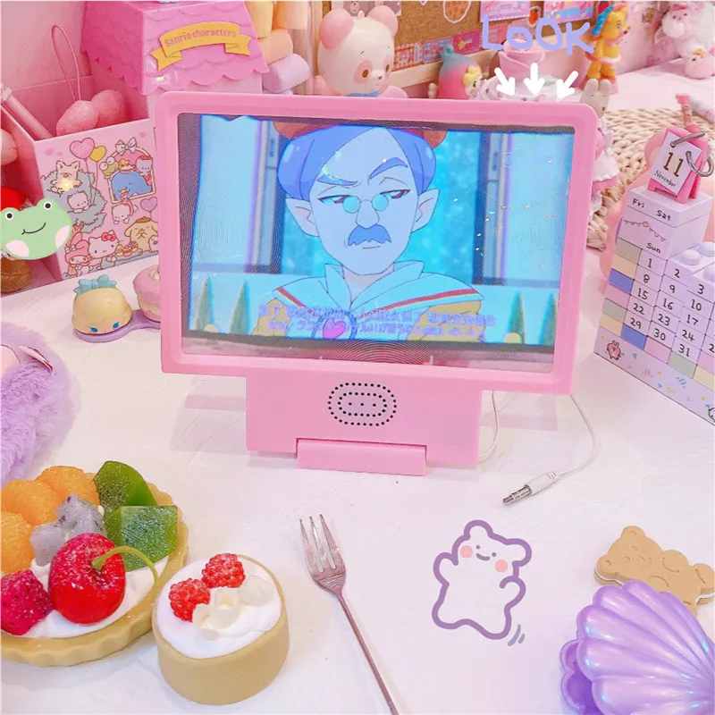 Розовый мобильный телефон Экран усилитель увеличительное HD видео держатель