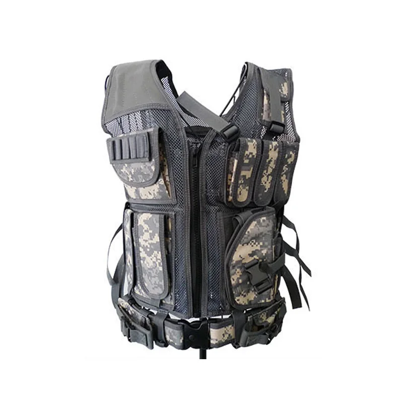 Военная охотничья жилетка CS черная камуфляжная сетка тактическая Wargame Body Molle Armor