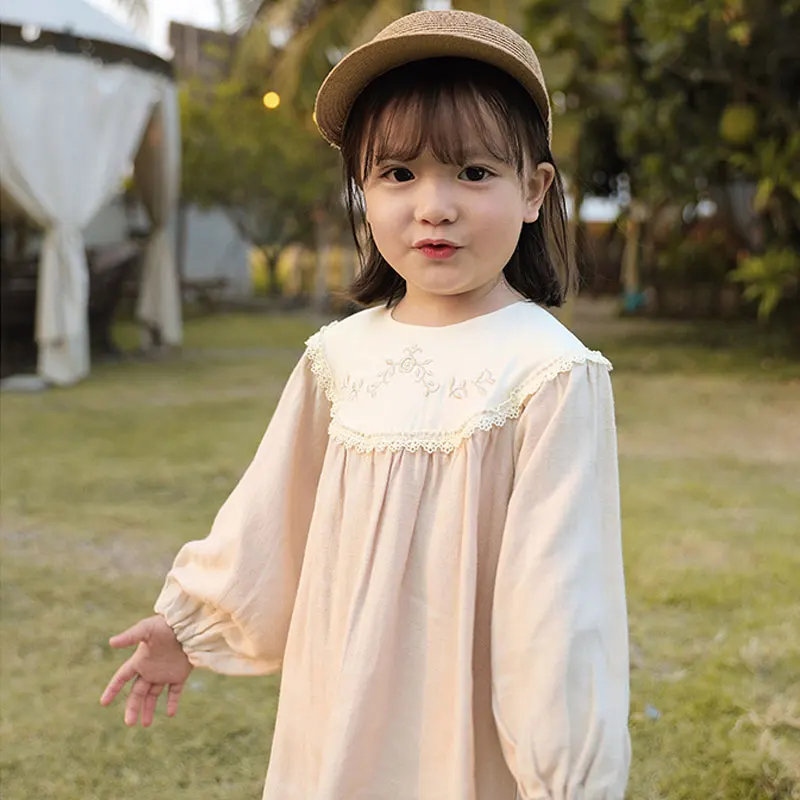 

Spring Summer Kid Clothes Girls Casual Dresses Cotton Toddler Dress Flower Princess Dress Long Sleeve Frocks Girls Clothing 2-6Y