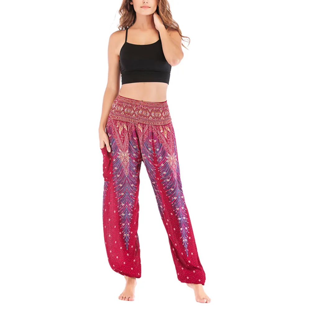 Женские повседневные свободные хиппи брюки спортивные с принтом мешковатые