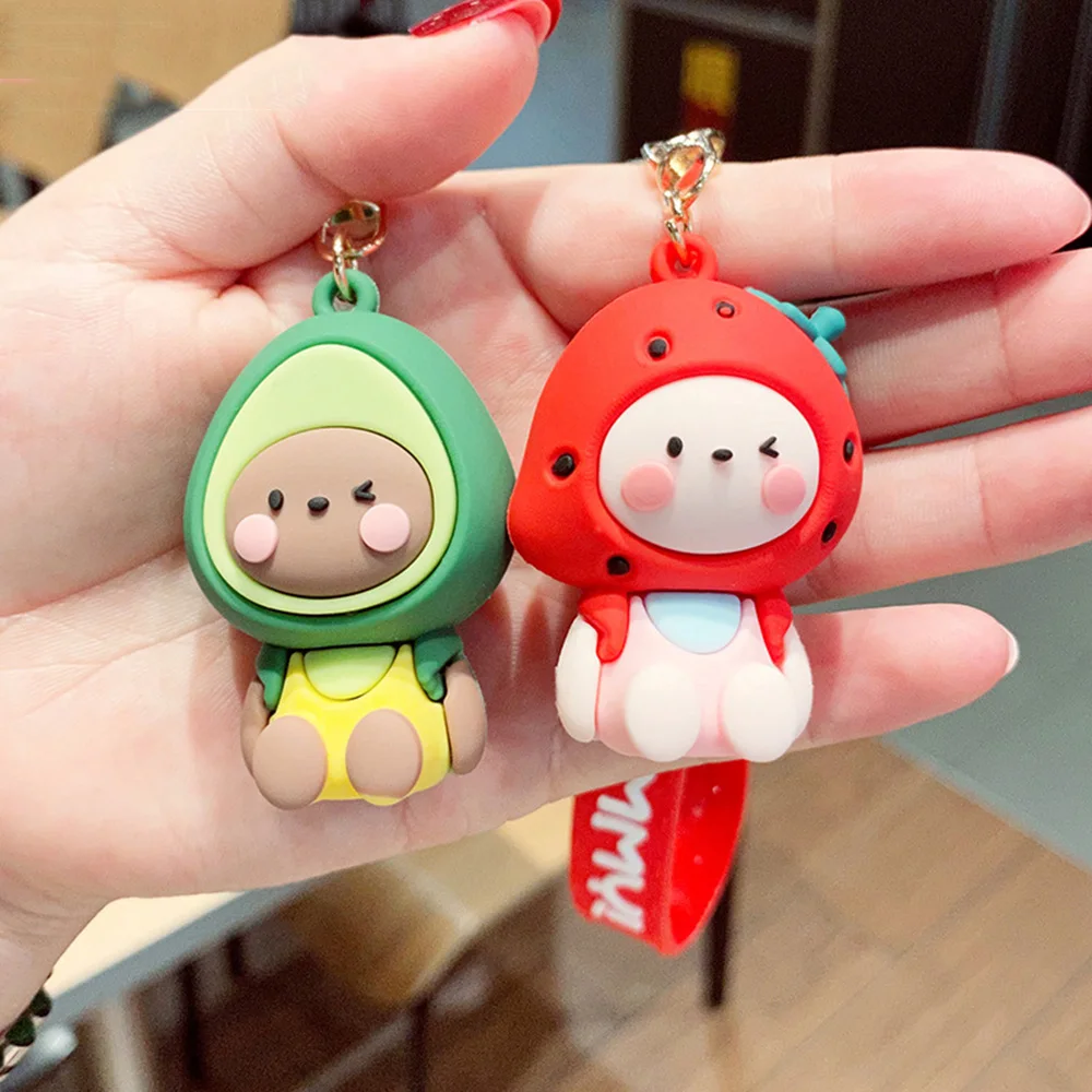 Мультяшные брелоки с фруктами авокадо ананасом клубникой кукольные фигурки