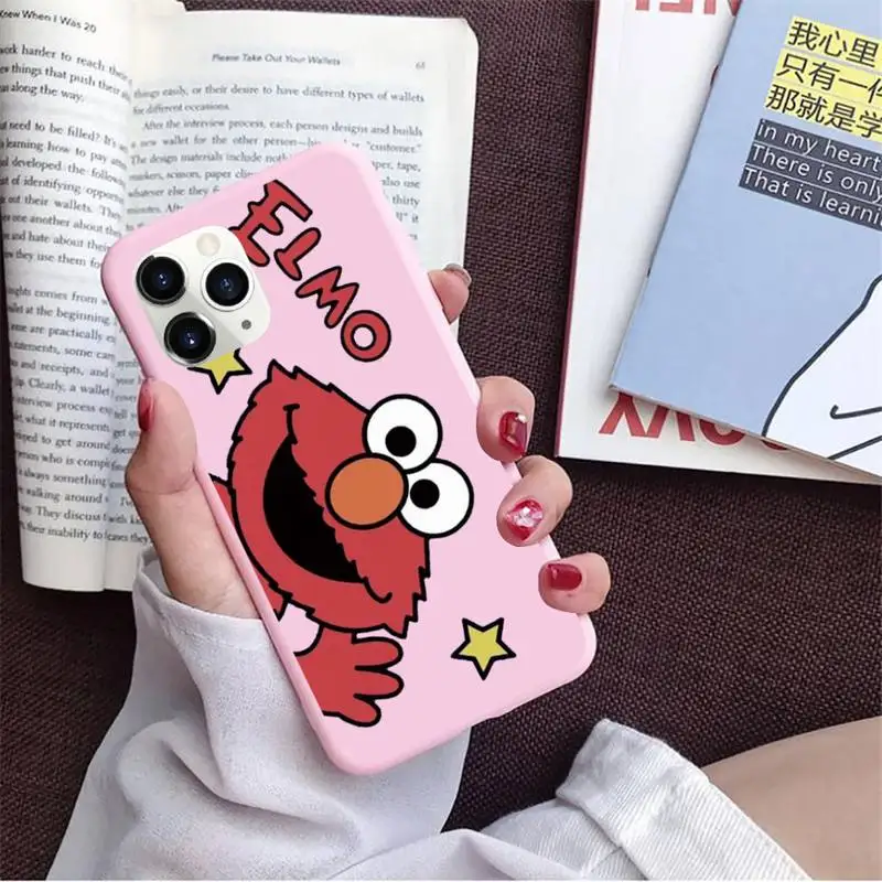 

Ins Sesame Street Cookie Phone Case Candy Color for iPhone 11 12 pro XS MAX 8 7 6 6S Plus X 5S SE 2020 XR