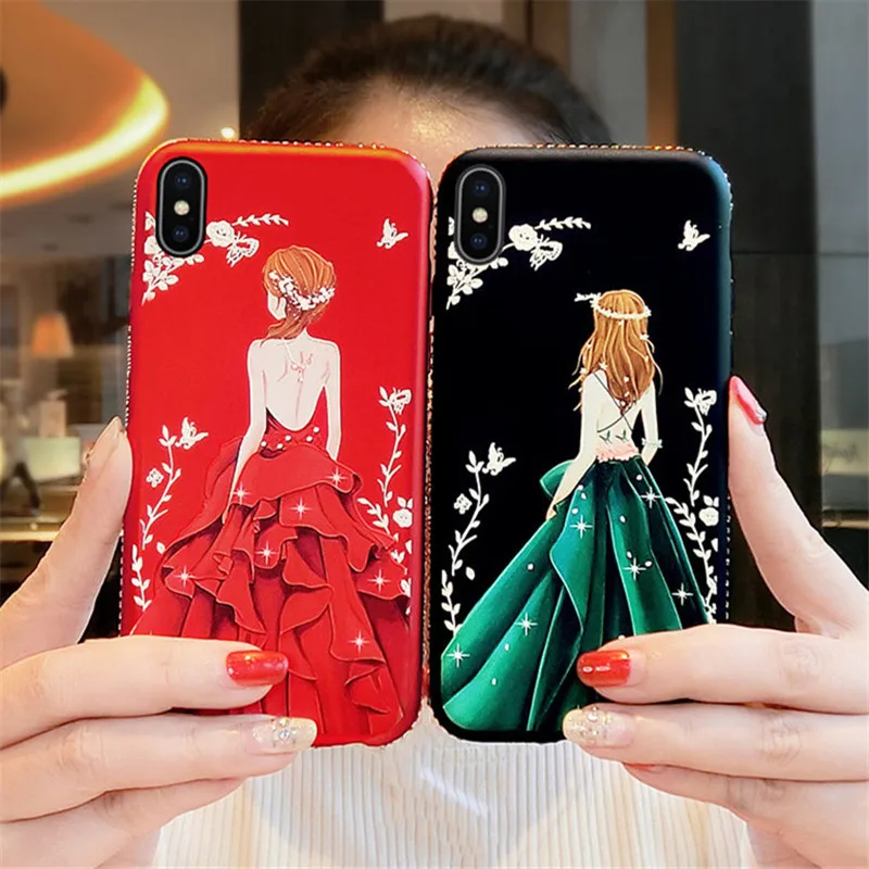 Блестящий Мягкий чехол со стразами для телефона iPhone 11 7 6 6S Plus X XR XS Max 8 задняя
