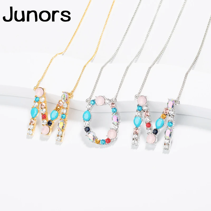 ЦИРКОНИЕВЫЕ инициалы буквенные ожерелья Женские Подвески 925 цветов Хрустальное