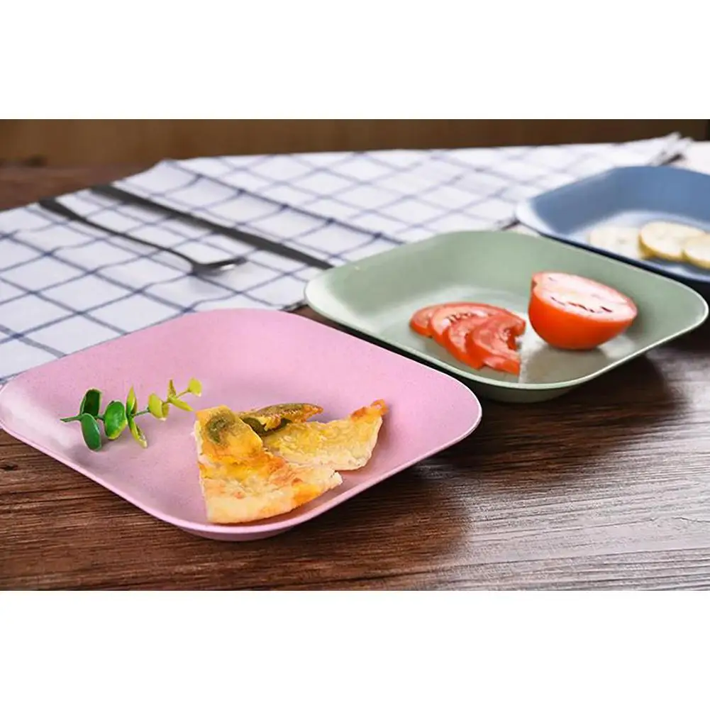 HobbyLane в скандинавском стиле квадратной формы тарелка из пшеничной соломы посуда