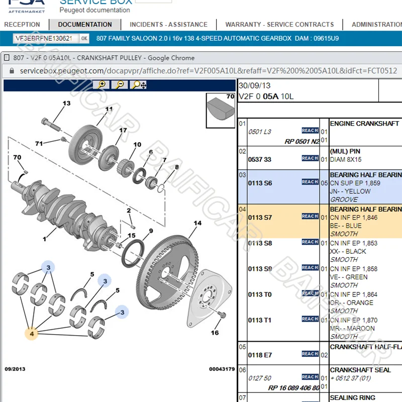 Подшипник коленчатого вала Baificar подшипники с полуосновными подшипниками