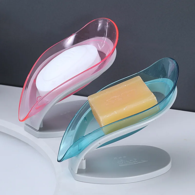 

Leaf Shape Soap Box Bathroom Soap Holder Dish Storage Creative Bathroom Kitchen Non-slip Drain Soap Storage Case Container