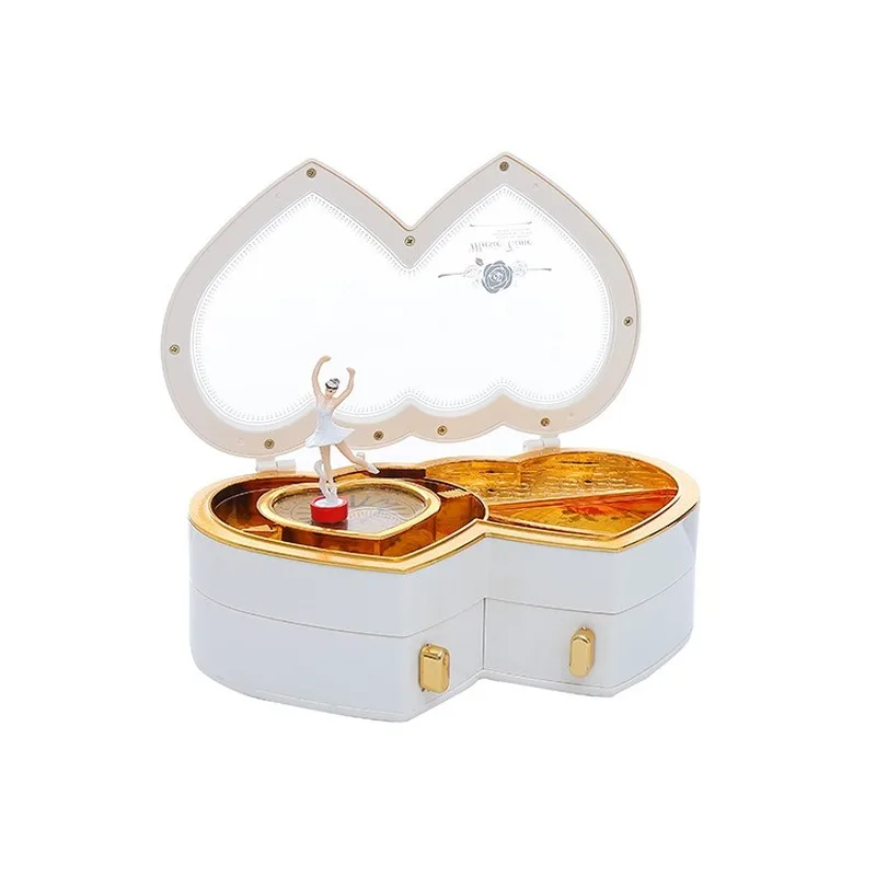 

Double Heart Dancing Girl Music Box Creative Music Jewelry Box Music Box Girl Gift