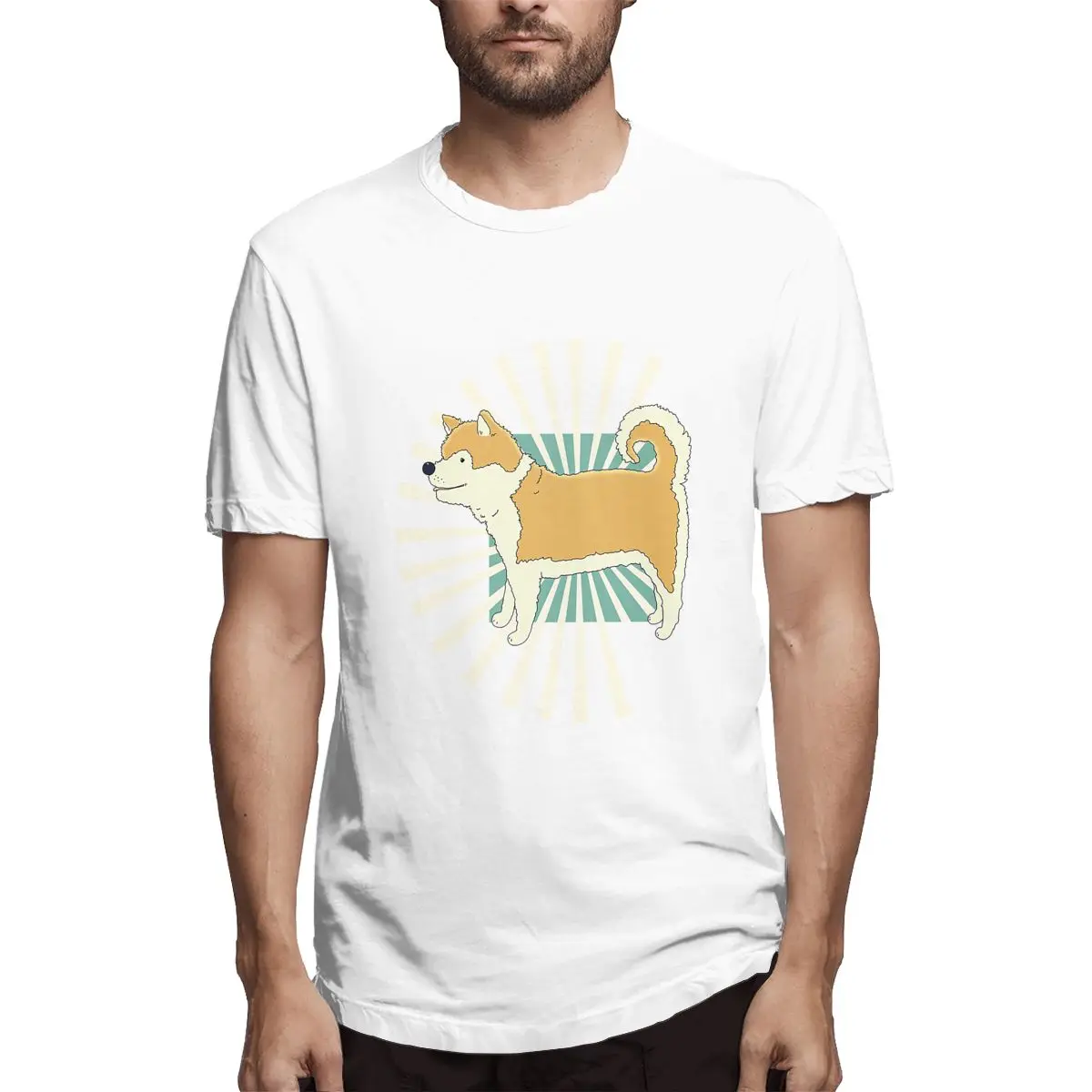 

Akita Dog Retro Japanese Akita Pet Men Classic T-Shirt Cool Tees Short Sleeve Crew Neck T-Shirt Clothes
