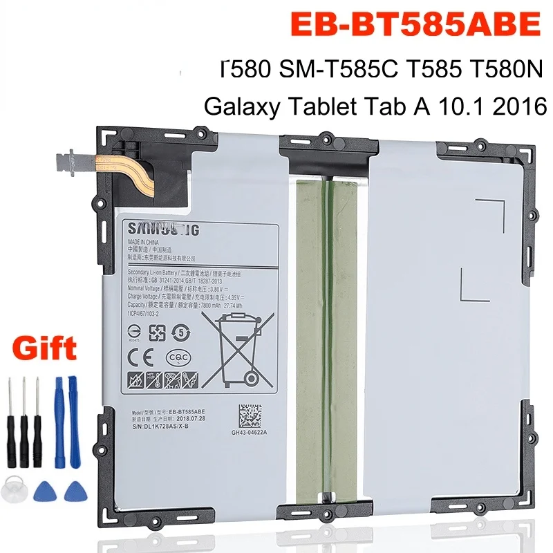 

Оригинальный планшет, аккумулятор 7300 мАч для Samsung Galaxy Tablet Tab A 10,1 2016 T580 EB-BT585ABE T585 T580N + Инструменты