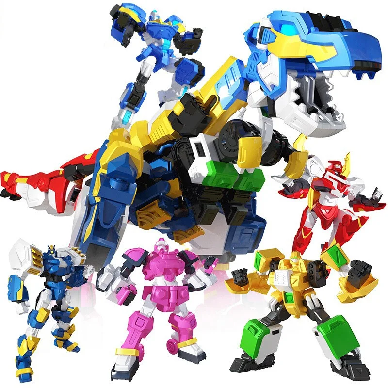 5 IN 1 Mini Force 2 Super Gino Power Transformation Robot Toys Action Figures MiniForce X Deformation Dinosaur Mecha Toy | Игрушки и