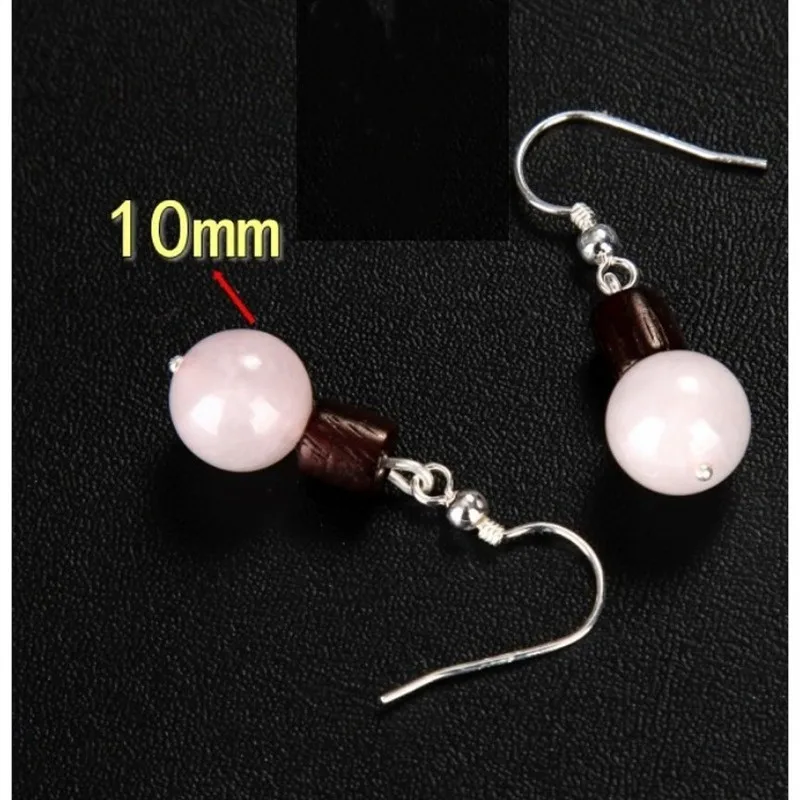 

Natural Pink Chalcedony Hand Carved Drop Earrings Fashion Boutique Jewelry Men's and Women's Powder Crystal Drop Earrings