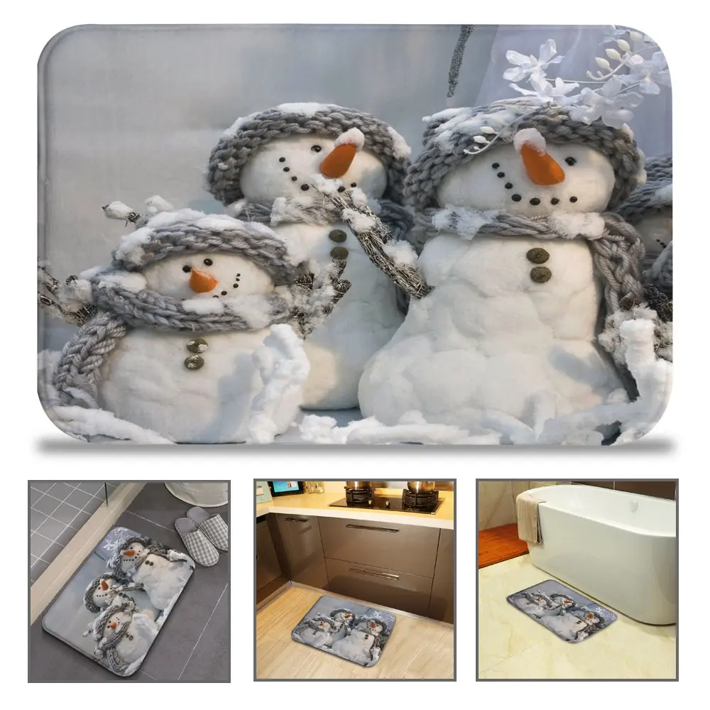 QIYI Снеговик нескользящий коврик для ванной комнаты напольный ковер
