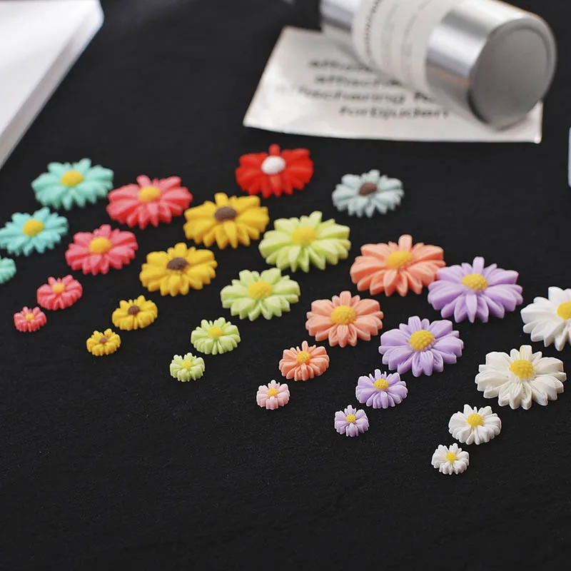 20pcs 9-27mm Resin Flower Flatback Cabochons Scrapbook Craft DIY Earring Hairpin Decoration Accessories for Women Jewelry Making | Украшения