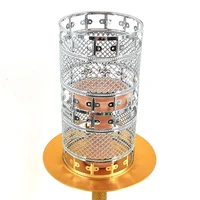 1 pc metal gold silver shisha hookah wind cover with pattern chicha narguile waterpijp gadget accessories for outdoorbarparty
