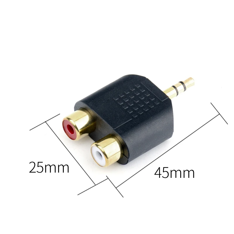 Переходник со штекера 3 5 мм на штекер 2 RCA розетка адаптер M/F Y разветвитель