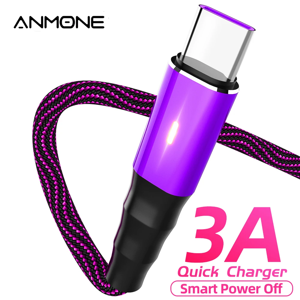 Зарядный кабель ANMONE 3A Micro USB type C для Xiaomi Redmi K30 Note 8 Pro|Кабели мобильных телефонов| |