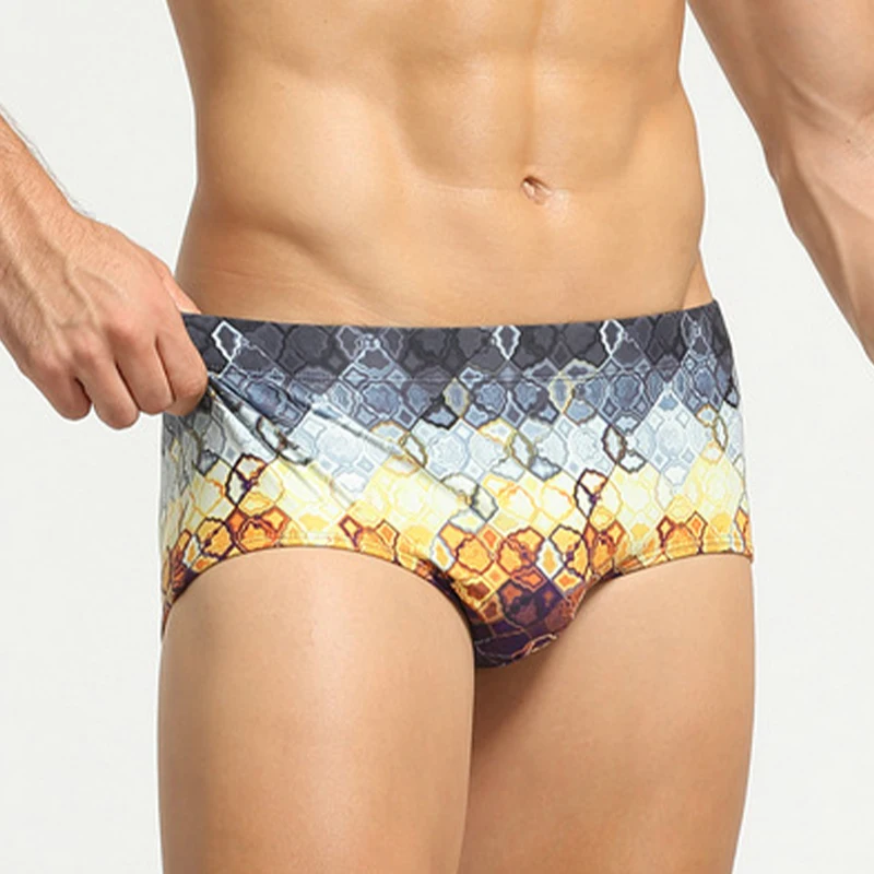 

New Men Swimsuit Swimming Boxer Briefs Summer Floral Beach Shorts High Quality Man Hot Spring Swimwear Fashion Print Swim Trunks