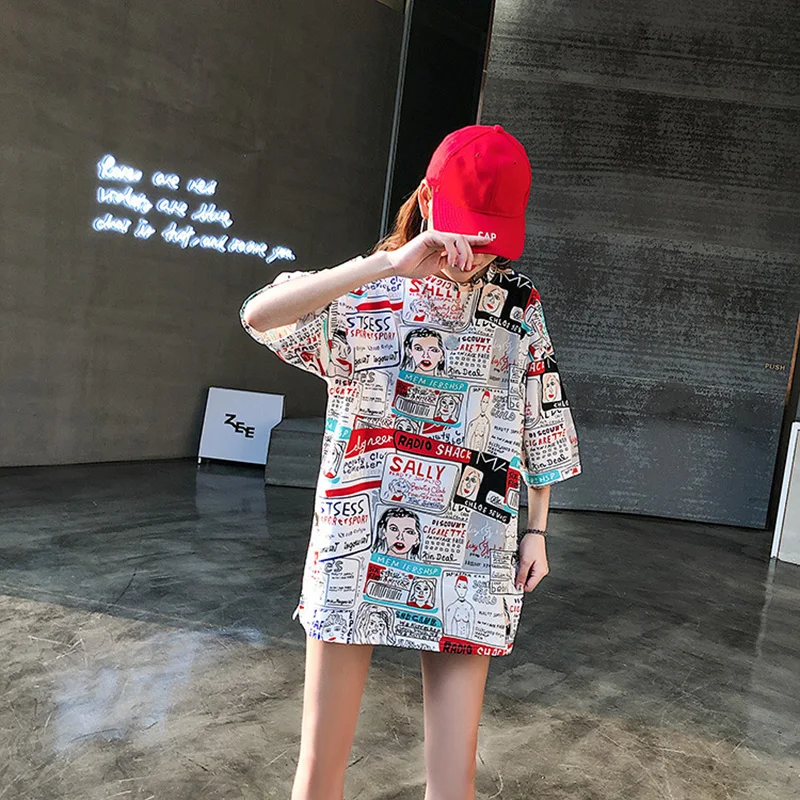 Винтажная футболка в стиле харадзюку панк женские смешные футболки с коротким