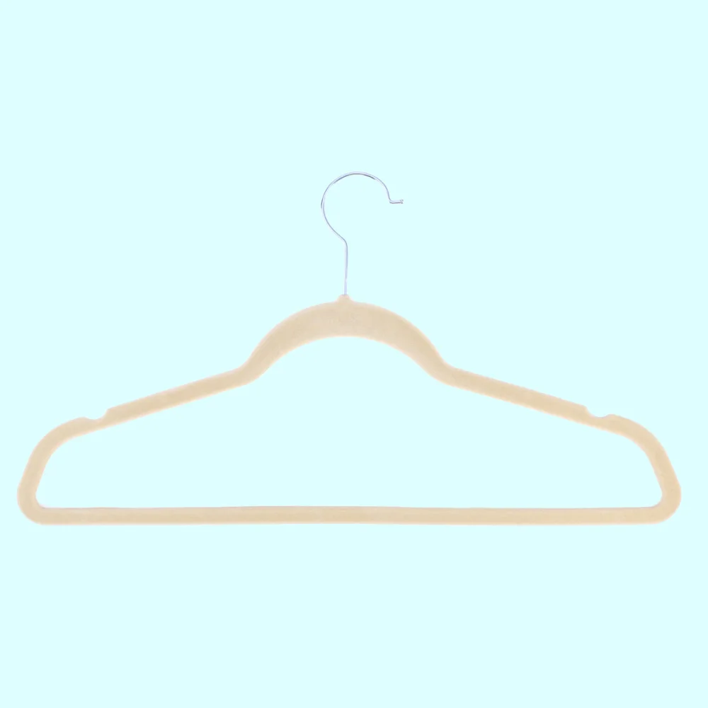 

20pcs Non-Slip Flocked Hangers Heavy Duty Coat Hanger Dual Purpose Clothes Hanger(Black)