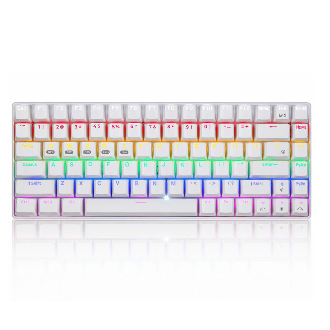 

Technology 84 Keys Gaming Keyboard Bluetooth Mechanical Keyboard For Desktop Laptop Computer Game - White / Rainbow Light