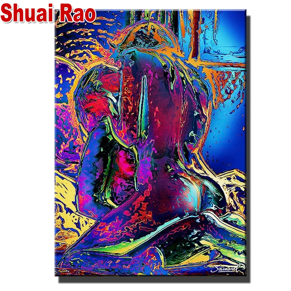 Алмазная 5d живопись сделай сам фантазия абстрактные влюбленные круглая вышивка