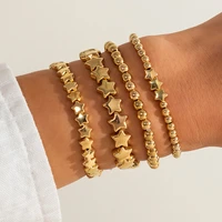ingesight z vintage little star elastic bracelets bangles for women plastic beaded chain friendship bracelet wrist chain jewelry