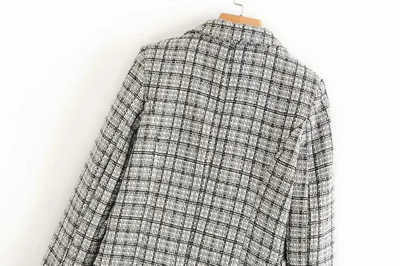 Bella philosophy Women New Double Breasted Blazers Jackets Vintage Zipper Female Tweed Sets Street Wear Suits Casual OL Bottoms