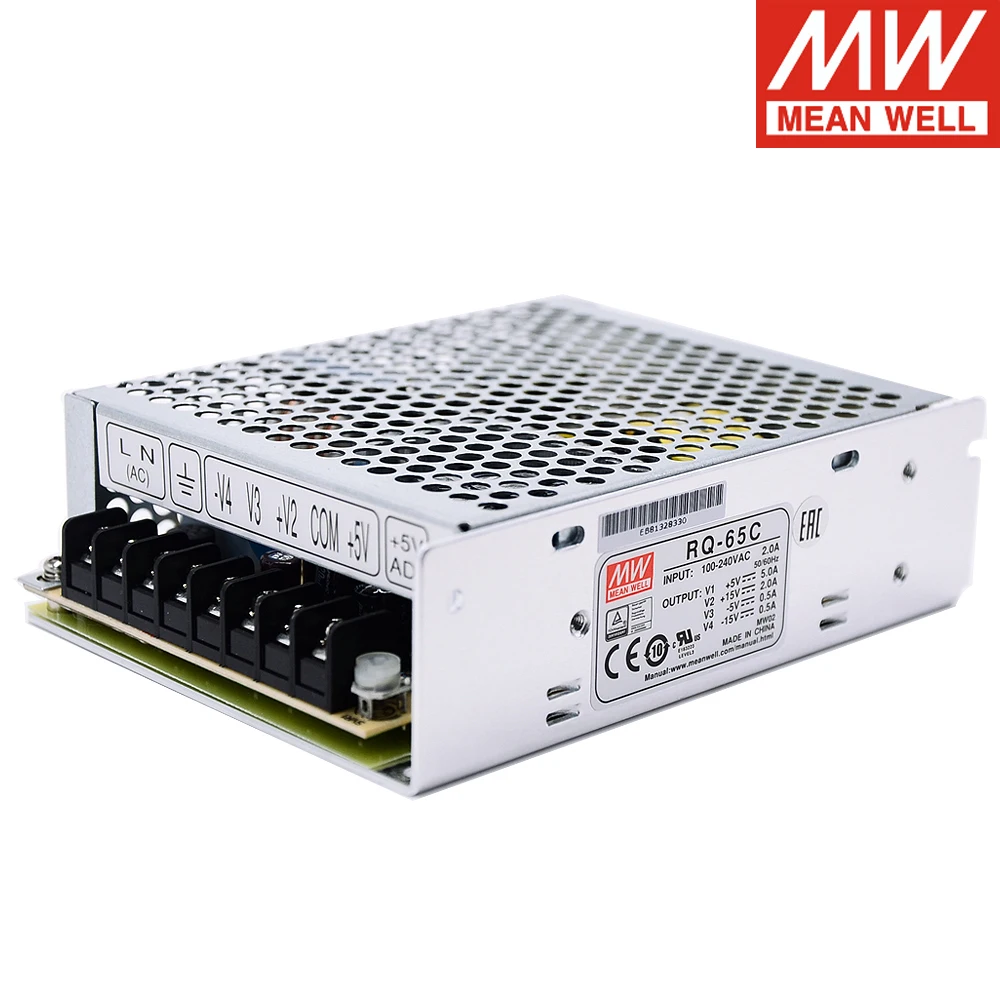 

Mean Well RQ-65C 65W Quad Output Switching Power Supply 110/220V AC TO DC 5V 15V -5V -15V 5A 2A 0.5A 0.5A Meanwell SMPS