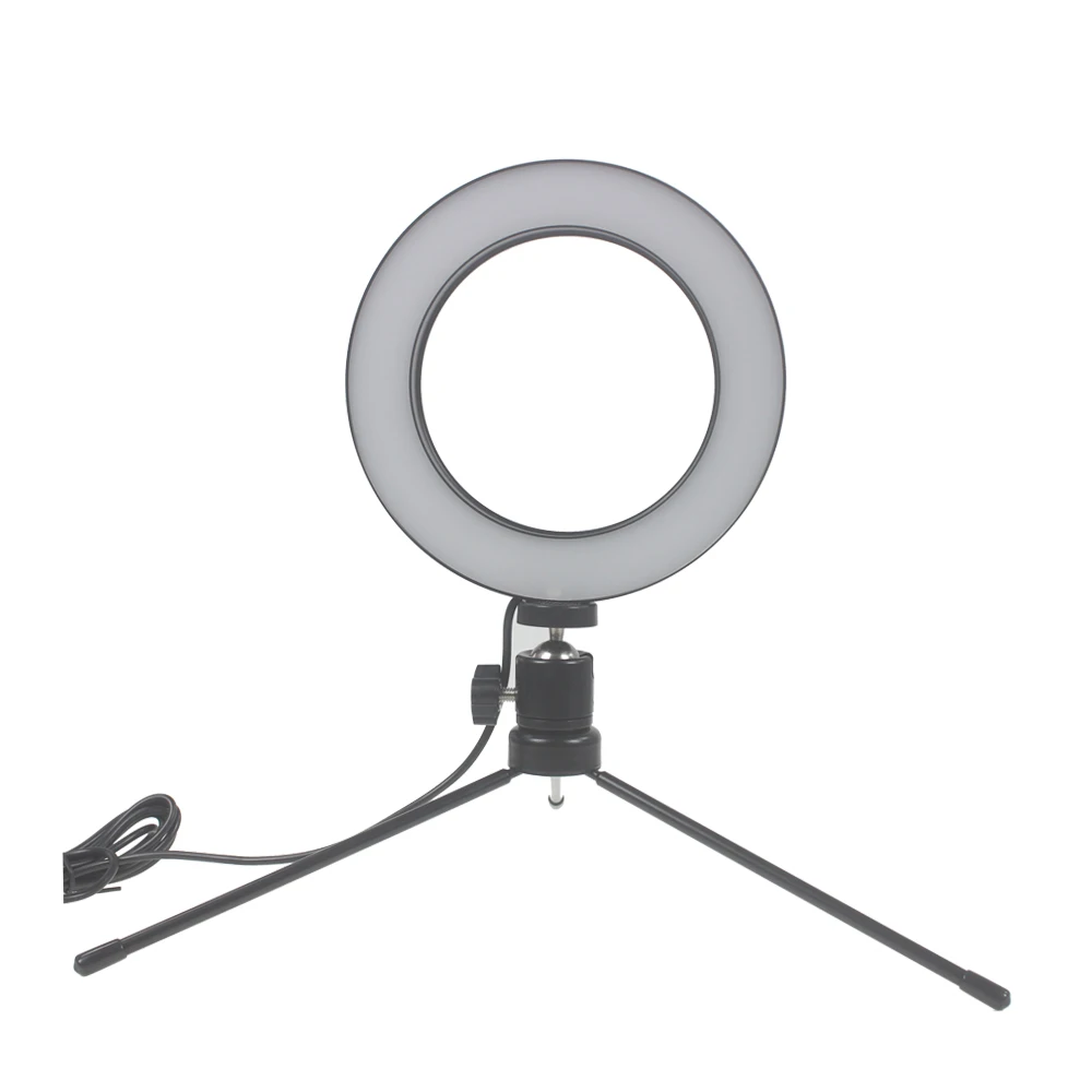 Светодиодный кольцевой светильник 6/10 дюйма приглушаемый 3200K/5500K с USB разъемом