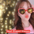 Модные очки с эффектами в форме сердца, часы, очки с дифракционным изображением сердца, солнцезащитные очки в темное время суток