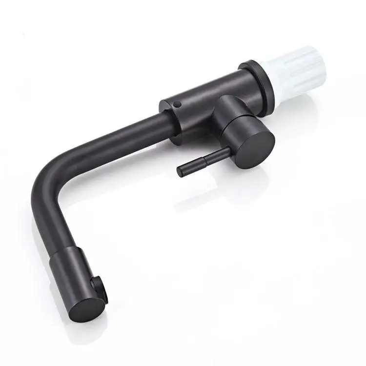 Высокий смеситель для раковины из черного хром тонкий в ванную комнату воды кран