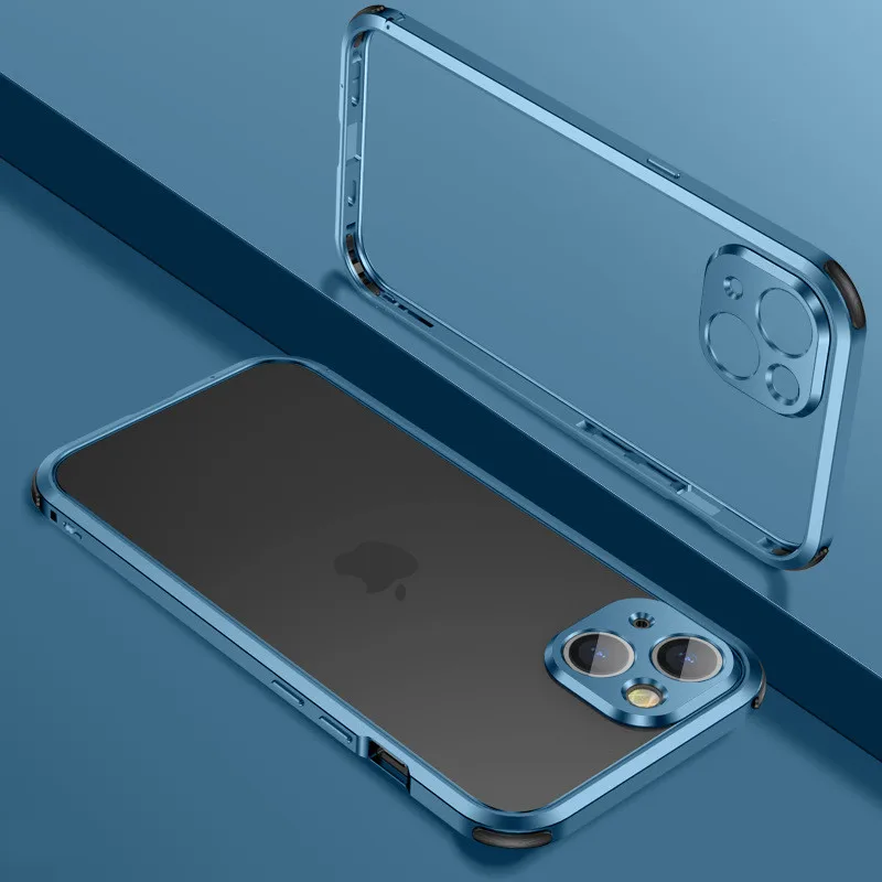 

Роскошный бронированный металлический бампер для телефона iphone 13 Pro Max 13 Mini, роскошный противоударный металлический чехол с рамкой для iphone 13, ...