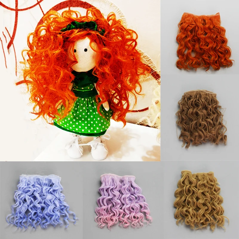 

doll hair 15*100cm High quality Screw Curly Hair for All Dolls DIY doll Wigs Heat Resistant Fiber Hair Wefts doll accessories