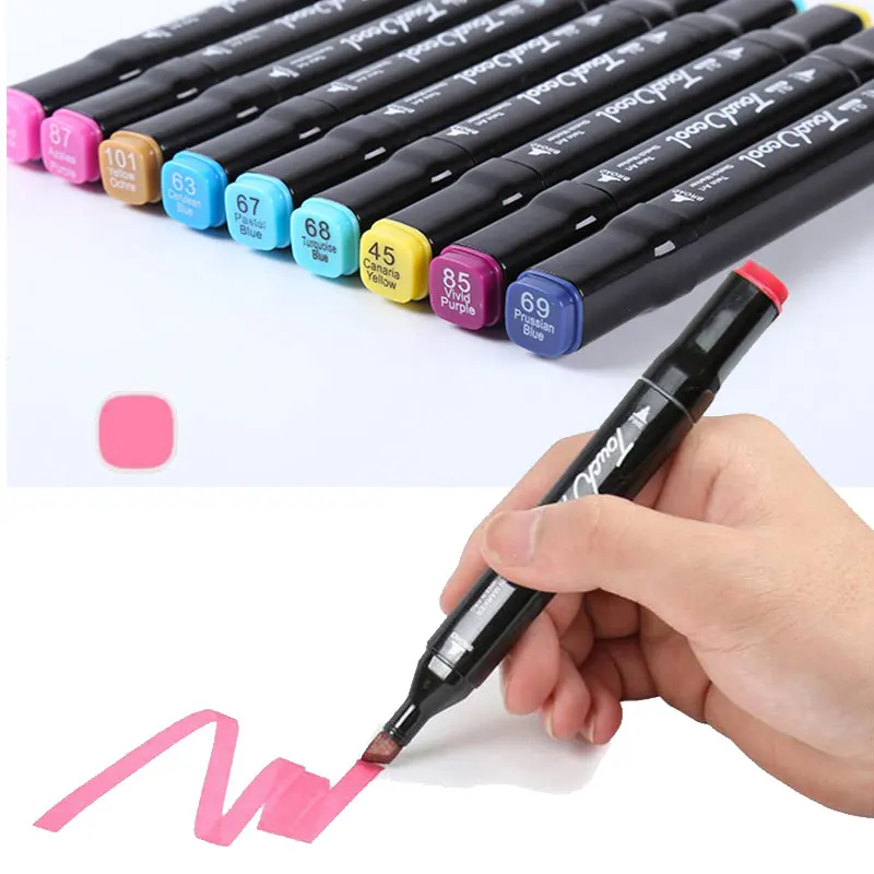 Цветной маркер ручки тонкий лайнер для рисования акварельная живопись двойной