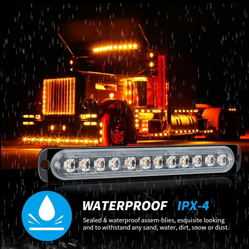 Стробоскопический сигнальный фонарь Янтарный Светодиодный Боковой мигающий