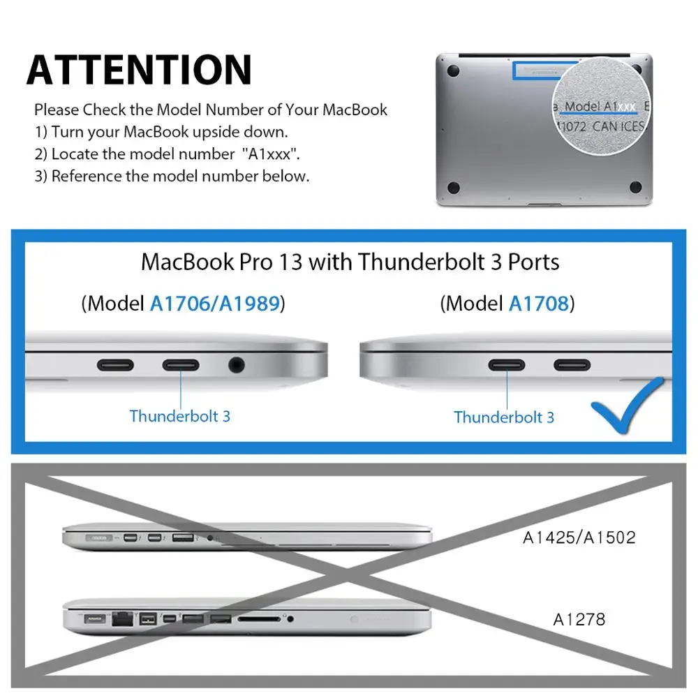 Чехол для ноутбука MacBook Pro 13 3 (2016 2017 2018 2019 Thunderbolt порта) A1706/A1708/A1989 матовая отделка с
