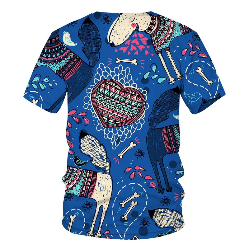 

Fashion Summer T-Shirt Men 2021 3D Abstract Printing Birds Men's T-Shirt Breathable Streetwear Splicing Printing T Shirt Tops