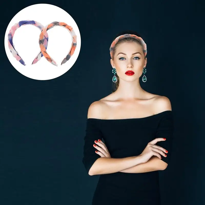 

2pcs Fashion Colorful Braid Headwear Hair Decoration Hair Accessories Hair Bands