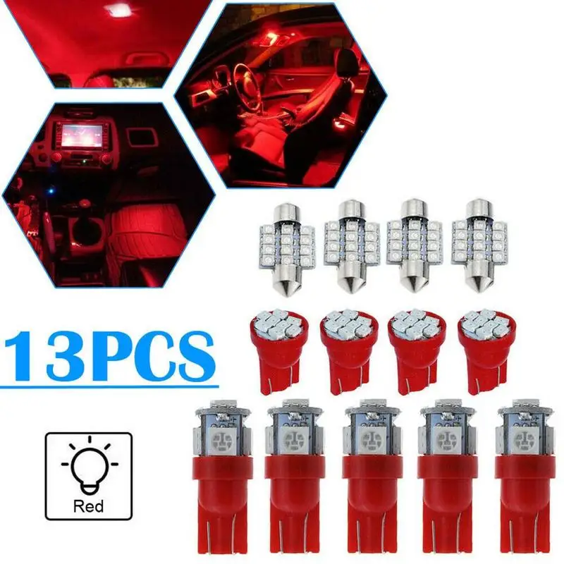 Автомобильный светодиодный инструментальный индикатор T10 5050 5SMD красный