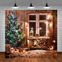 avezano photography backgrounds christmas tree firewood snow decorative lights backdrops for photo studio photocall photozone
