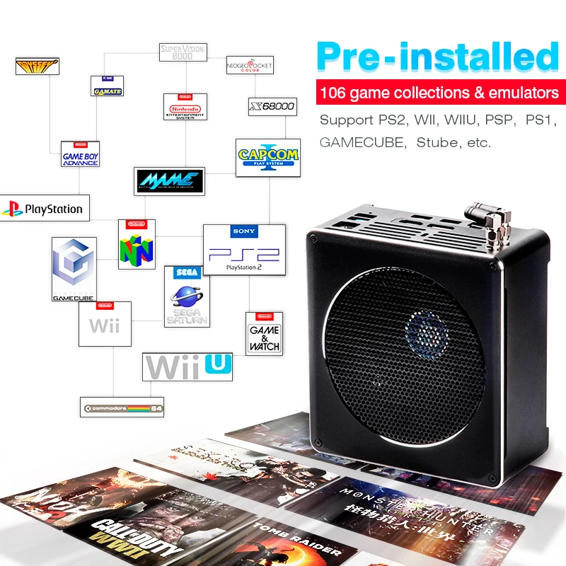 Super Console X PC Box Retro Game Consoles WIN 10 Pro Mini PC Video Game Consoles For PS3PS2WIIPSPPS1SEGA With 63560 Games